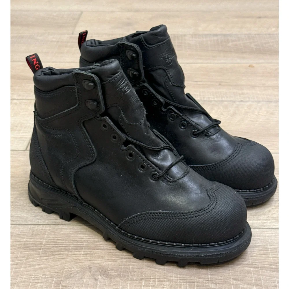 RED WING BLACK 2411 BURNSIDE 6-INCH WATERPROOF SAFETY STEEL TOE WORK BOOTS 8 H